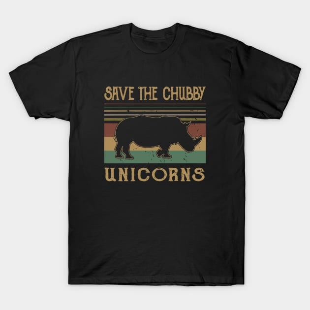 Save The Chubby Unicorn Animals Vintage Love Unicorn T-Shirt by huepham613